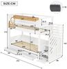 Novelux Etagenbett 90x200 cm mit Treppenschrank und Stauraum – Kiefer/MDF Weiß Natur, 2 Schubladen, Regal, Absturzsicherung, ohne Matratze Bild 2