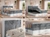 Boxspringbett mit Stauraum TRAVIT KING, Bett mit Gasdruckfedern, Multipocket Matratze H3 und Topper T25, zwei Bettkästen - 160 x 200 cm - Grau Cord Bild 2