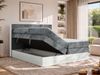 Boxspringbett mit Stauraum TRAVIT KING, Bett mit Gasdruckfedern, Multipocket Matratze H3 und Topper T25, zwei Bettkästen - 160 x 200 cm - Grau Cord Bild 4