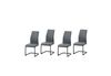 HTI-Living Freischwinger Schwingstuhl SallyP PU Grau (Set, 4 St), Freischwinger Esszimmerstuhl Kunstleder Bild 3