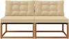 vidaXL 2 Stück Outdoor Mittelsofa Massives Akazienholz und Textilene 900644 Bild 4