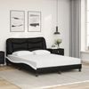 vidaXL Bett mit Matratze "Hvar" Schwarz und Weiß 140x190 cm Kunstleder 3208722 Bild 3