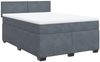 vidaXL Boxspringbett mit Matratze Dunkelgrau 140x200 cm Samt 3288625 Bild 3