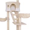 lionto Kratzbaum mit Deckenspanner, 230-250 cm großer Aktivitätsturm mit 2 Höhlen, 2 Liegemulden, Treppen & Spielbällen, beige/weiß Bild 3