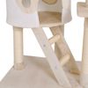 lionto Kratzbaum mit Deckenspanner, 230-250 cm großer Aktivitätsturm mit 2 Höhlen, 2 Liegemulden, Treppen & Spielbällen, beige/weiß Bild 4