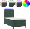 vidaXL Boxspringbett mit Matratze & LED Dunkelgrün 90x200 cm Samt 3136164 Bild 2