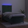 vidaXL Boxspringbett mit Matratze & LED Dunkelgrün 90x200 cm Samt 3136164 Bild 4
