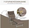 Outsunny Gartenliege Mit Kissen Garten Stoff 137 x 63,5 x 100,5 cm, Liege, 1 St, Sonnenliege, Sonnenliege klappbar verstellbar Bild 3