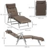 Outsunny Gartenliege Mit Kissen Garten Stoff 137 x 63,5 x 100,5 cm, Liege, 1 St, Sonnenliege, Sonnenliege klappbar verstellbar Bild 2