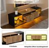 HAUSS SPOLE Lowboard mit Glasplatten-Aufbewahrungsplattform und 2 Schubladen, schwarz (Fernsehschrank, TV-Board, 1 St, Spanplatte), mit Glasplatten-Aufbewahrungsplattform und 2 Schubladen Bild 3