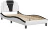 vidaXL Bettgestell "Viana" ohne Matratze Weiß und Schwarz 90x200 cm Kunstleder 3208074 Bild 3