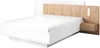 Vente-unique - FRANCOLI Bett Holz, Platte BeigeWeiß - B 218,2 cm x H 102 cm x L 264,4 cm Bild 3