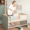 roba Kombi-Kinderbett Selva 70x140 - Babybett höhenverstellbar - Umbaubar zum Juniorbett inkl. Schlupfsprossen - Kinderbett mitwachsend aus Holz - Gitterbett nach EU-Norm - Reed Green / Virginia Chestnut Bild 4