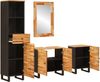 vidaXL Badezimmer Sets mit Schubladen mit Regal Natur Massivholz Mango 3310104 Bild 2