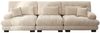 Modulares Ecksofa, 3-Sitzer mit Tiefensitz Chenille Schlafsofa Komfortabel Gepolstert für Wohnzimmer Apartment Studio Büro, Chenille, Hellbraun Bild 4