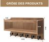 HEYHIPPO Deko-Wandregal Wandmontiertes Lagerregal Massivholz Eingangstür Ablage Schlüsselbrett, Schlüsselhalter Haken Eingangsbereich Umschlag Mail Organizer33×17×9cm, Schlüssel-Organizer für die Wand, Metallhaken × 6 Mail-Organizer Bild 3