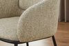 Eleganter Design Stuhl MADRID beige Strukturstoff mit Armlehne schwarz Metall Bild 4