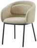 Eleganter Design Stuhl MADRID beige Strukturstoff mit Armlehne schwarz Metall Bild 3