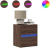 vidaXL Wand-Nachttisch mit LED-Leuchten Braun Eichen-Optik 3307973 Bild 2