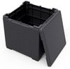 Aufbewahrungsbox 3in1 Schwarz Beistelltisch Hocker Gartentruhe 37x37x37cm Bild 2