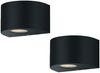 LED Außenwandleuchte 2er Set Up and Down Light rund in Schwarz Bild 2