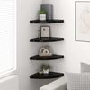 Bücherregal Wand 4 pcs, Eck-Schweberegale Hochglanz-Schwarz 35 x 35 x 3,8 cm MDF Bild 3