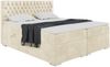 MEBLINI Boxspringbett DALIA 200x220 cm mit Bettkasten - H4/Beige Samt Polsterbett - Doppelbett mit Topper & Taschenfederkern-Matratze Bild 1