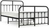 vidaXL Bettgestell mit Kopf- und Fußteil Metall Schwarz 120x200 cm 352594 Bild 2