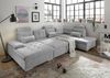 Wohnlandschaft >MEDAN< Schlaffunktion, Bettkasten, 3 Kopftützen, Armlehnfunktion, in light grey - 324x107x170/218 (BxHxT)) Bild 3