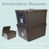 Aufbewahrungsbox mit Deckel Frontöffnung Schrank Organizer Stapelbox Kleiderschrank Korb mit Deckel Aufbewahrungskorb Aufbewahrung Badezimmer Rattan Optik Bild 4