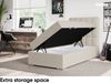 MEBLINI Boxspringbett LUKAS 90x200 cm mit Bettkasten - H3/Beige Webstoff Gepolstert Einzelbett mit Topper & Bonellfederkern-Matratze - 90x200 Rechts Bild 5