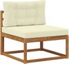 vidaXL Outdoor-Sofagarnitur mit Kissen 10 pcs Natur und Creme 3382903 Bild 3