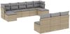 vidaXL 10-tlg. Garten-Sofagarnitur mit Kissen Beige Poly Rattan 3218289 Bild 2