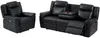 Vente-unique - Couchgarnitur Leder mit elektrischer Relaxfunktion 3+1 - Schwarz - KENNETH Bild 5