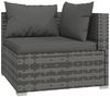 vidaXL 4-tlg. Garten-Lounge-Set mit Kissen Grau Poly Rattan 317512 Bild 5
