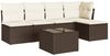 vidaXL 6-tlg. Garten-Sofagarnitur mit Kissen Braun Poly Rattan 3249372 Bild 2