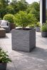Pflanzgefäß The Rock Pflanzkasten Blumenkasten 45x42 cm Steinoptik Grau Bild 3