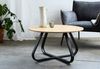 Couchtisch >CESURA< MDF mit Melamin Eiche, Metall schwarz - 45x80cm (HxD) Bild 2