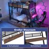 BlingBin Hochbett (1-St, mit Schreibtisch, LED-Beleuchtung, 2 Schubladen und Leiter) 90x200 cm, für Arbeitszimmer, Kinder- und Jugendzimmer, schwarz Bild 4
