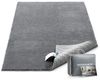 Songmics Teppich, 80x150 cm, Wohnzimmerteppich, Rutschfester Teppich, Dekoration, für Wohnzimmer, Schlafzimmer, Kinderzimmer, maschinenwaschbar, Super Soft, modern, Taubengrau Bild 2