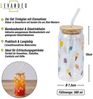 Levandeo® Glas, 2er Set Trinkglas 500ml Eis am Stiel Glas-Strohhalm Deckel Bild 3