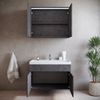 Badplaats Badezimmermöbel Set Paso 02 80 x 40 cm – Dunkelgrau – Waschtischunterschrank mit Waschbecken und Spiegelschrank Bild 4