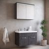 Badplaats Badezimmermöbel Set Paso 02 80 x 40 cm – Dunkelgrau – Waschtischunterschrank mit Waschbecken und Spiegelschrank Bild 3