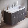Badplaats Badezimmermöbel Set Paso 02 80 x 40 cm – Dunkelgrau – Waschtischunterschrank mit Waschbecken und Spiegelschrank Bild 2