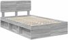 vidaXL Bettrahmen Graues Sonoma 120 x 190 cm Massives Kiefernholz 3412110 Bild 4
