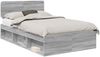 vidaXL Bettrahmen Graues Sonoma 120 x 190 cm Massives Kiefernholz 3412110 Bild 2