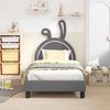 vidaXL Kinderbettgestell mit Kopfteil Hellgrau 80 x 160 cm PU 42011193 Bild 3