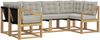 vidaXL Outdoor-Sofagarnitur mit Kissen 6 pcs Weiß und Hellgrau 3389821 Bild 2