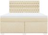 vidaXL Boxspringbett mit Matratze Creme 180x200 cm Stoff 3290579 Bild 4