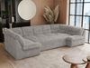 Ecksofa, Sofa big XXL, Wellenfedern, Wohnlandschaft XXL, mit Schlaffunktion - COMODO U - Hellgrau Cord - Topper T25 Bild 2